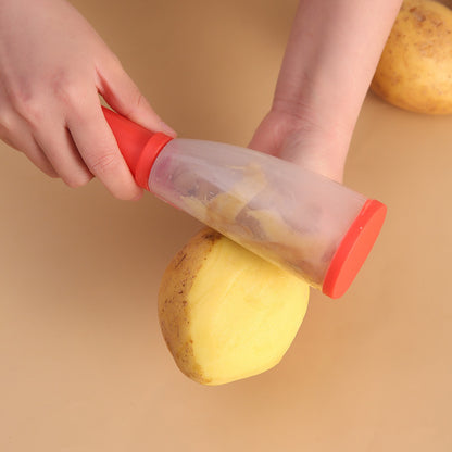 Peeler With Handle Roll Skin Tube Storage Box  Apple Carrot Cucumber Stainless Steel Multi-Function Storage Type Peeling Knife