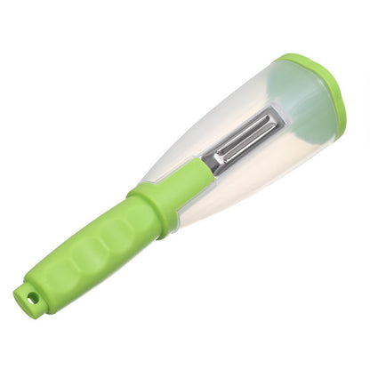 Peeler With Handle Roll Skin Tube Storage Box  Apple Carrot Cucumber Stainless Steel Multi-Function Storage Type Peeling Knife