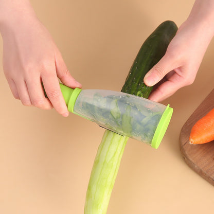 Peeler With Handle Roll Skin Tube Storage Box  Apple Carrot Cucumber Stainless Steel Multi-Function Storage Type Peeling Knife